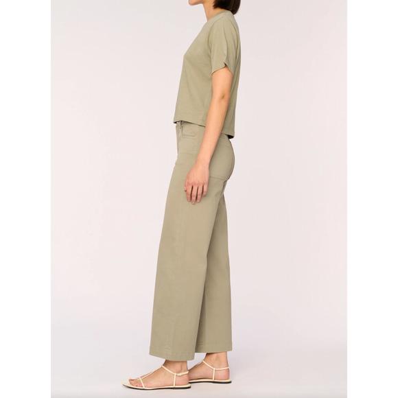 NEW DL1961 - WOMEN'S hepburn wide leg high rise jean in alpine green - Picture 2 of 3